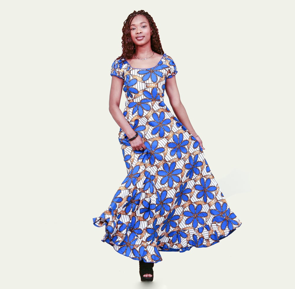 Image of Blue Floral Dress