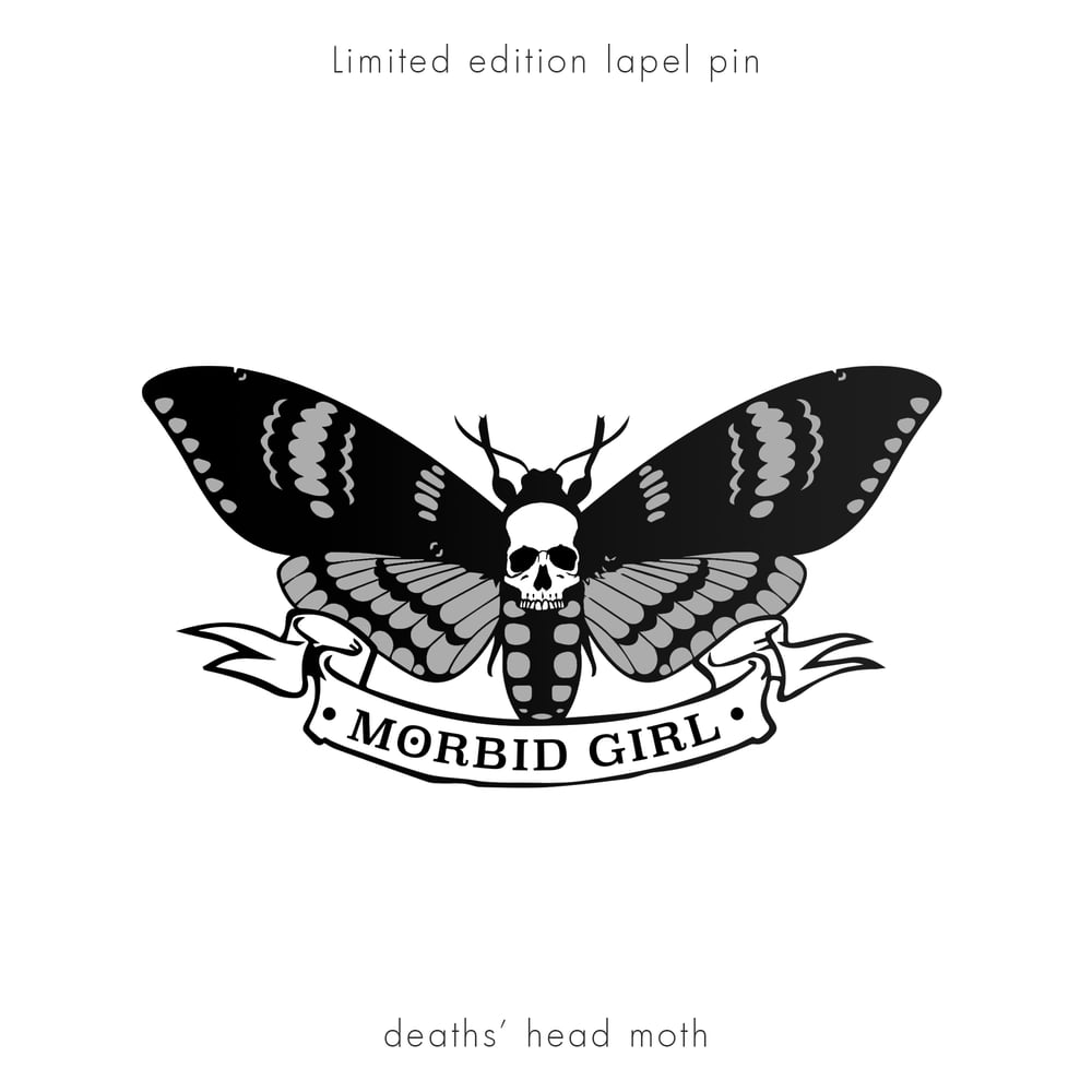 Image of Deaths' head moth lapel pin