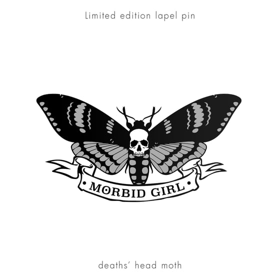 Image of Deaths' head moth lapel pin