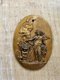 Image 8 of Magnifique médaillon en bronze massif de l’allégorie de l’hiver, prêtresse, XIXème siècle