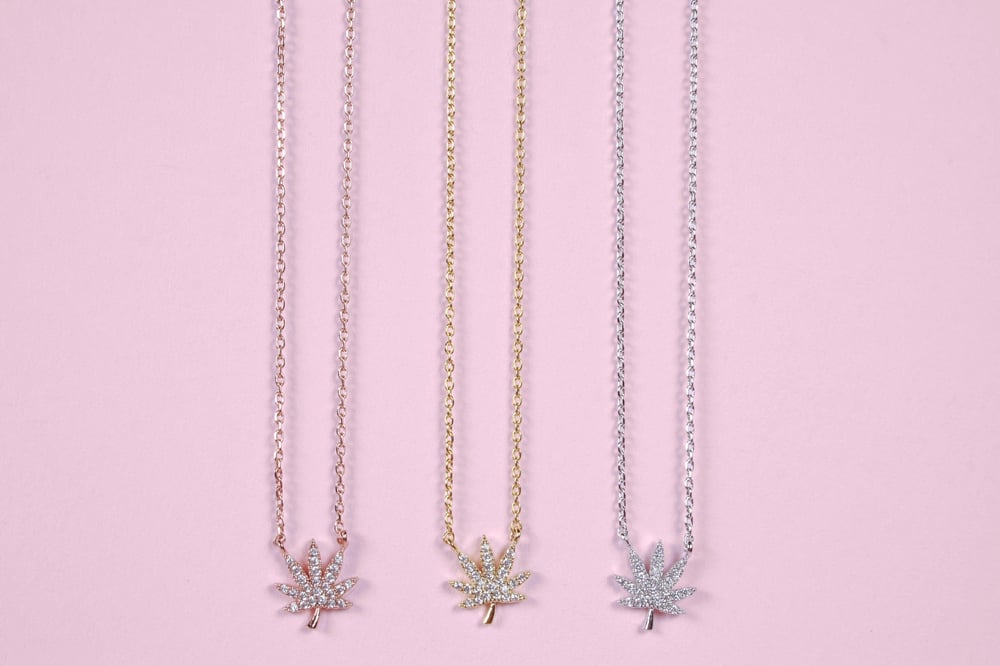 Image of Crystal Leaf Necklace