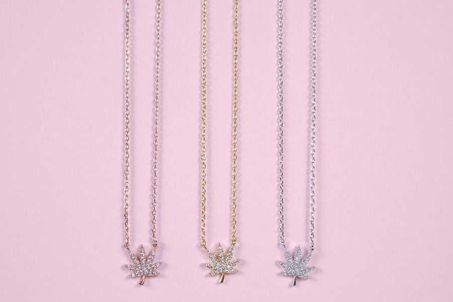 Image of Crystal Leaf Necklace