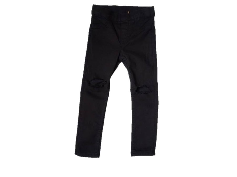 Image of Black Ripped Super Skinnies