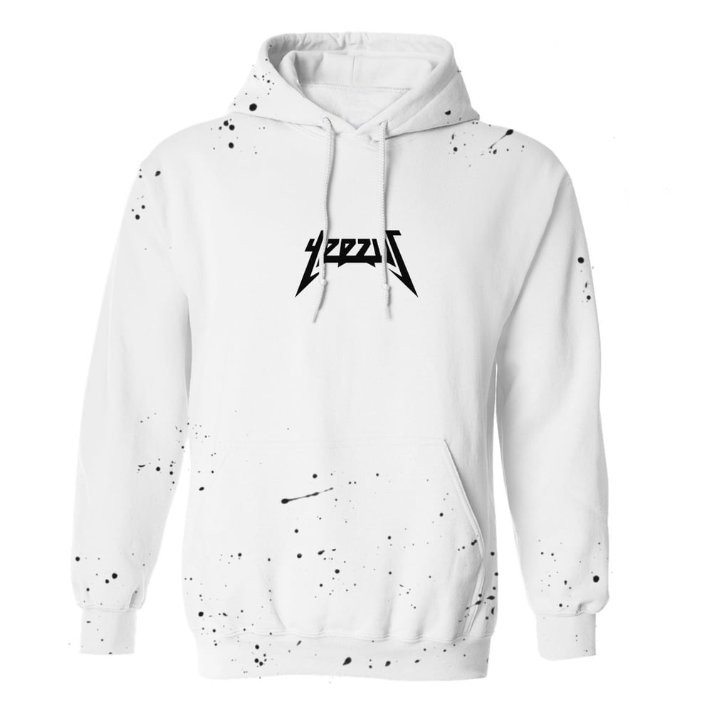 Black and white 2024 paint drip hoodie