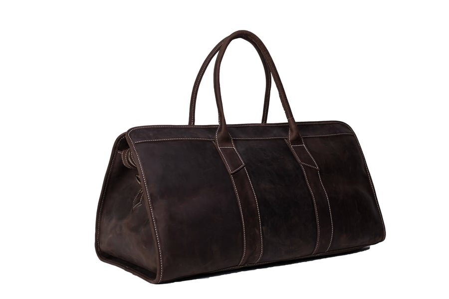 Image of 22'' Handmade Large Leather Travel Bag, Duffle Bag, Weekender Bag MG32