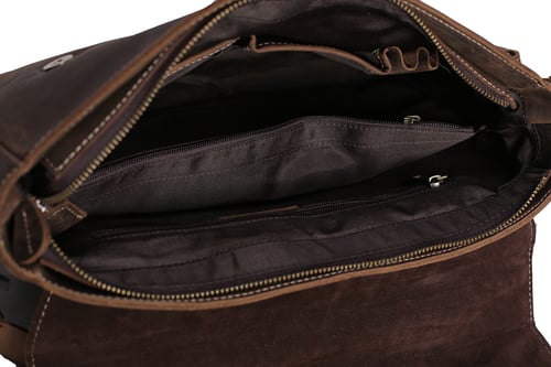 Image of Handmade Genuine Natural Leather Briefcase, Men's Messenger Bag, Shoulder Bag 0166
