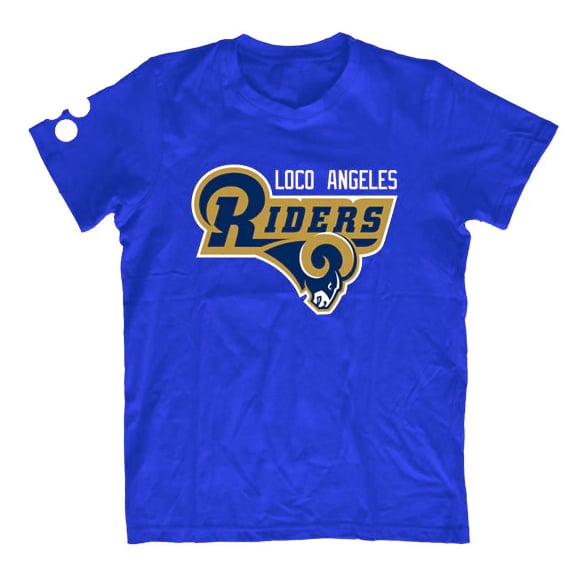 Image of LOCO ANGELES RIDERS LIGHT BLUE T-SHIRT 