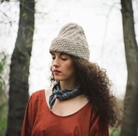 Image 2 of Lanark diagonal ribbed toque of silk + alpaca + merino wool (shown in dark plum)