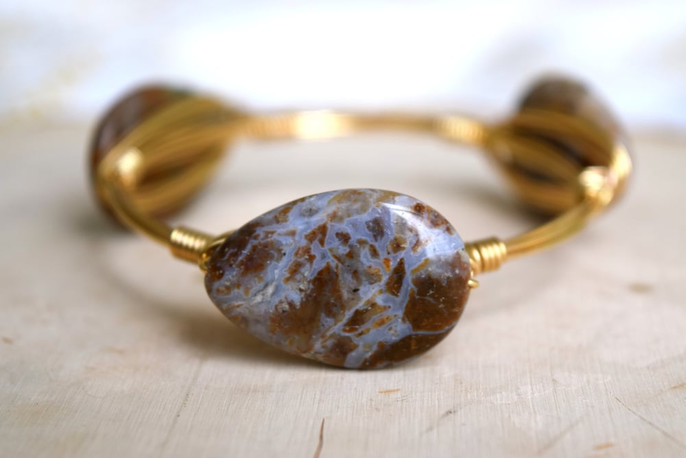 Image of Brown Moss Agate bangle