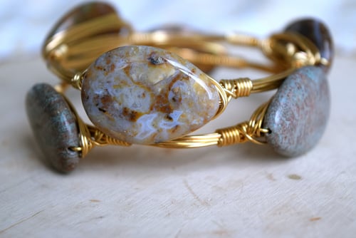 Image of Brown Moss Agate bangle