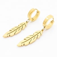 Image 1 of Gold feather earrings 