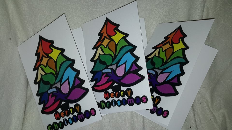 Image of 2016 design Christmas Cards - Rainbow Tree