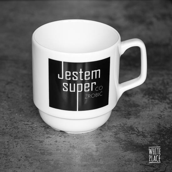 Zdjęcie przedstawia kubek / jestem super, co zrobić / III