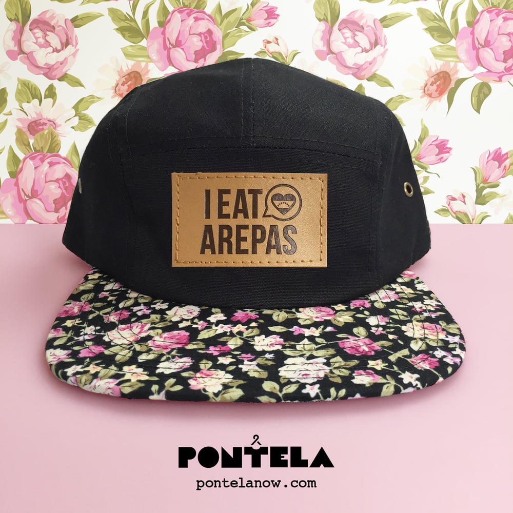 Image of I Eat Arepas Leather Brim Roses