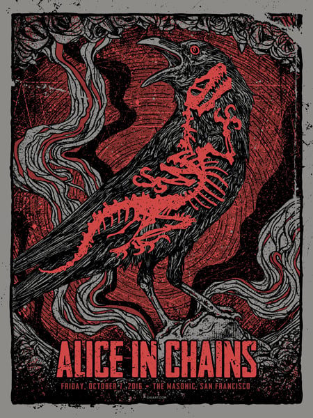 Image of Alice In Chains 2016 Poster Grey Show Edition