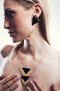 Image 1 of Náušnice / Earrings Tria Black n mirror