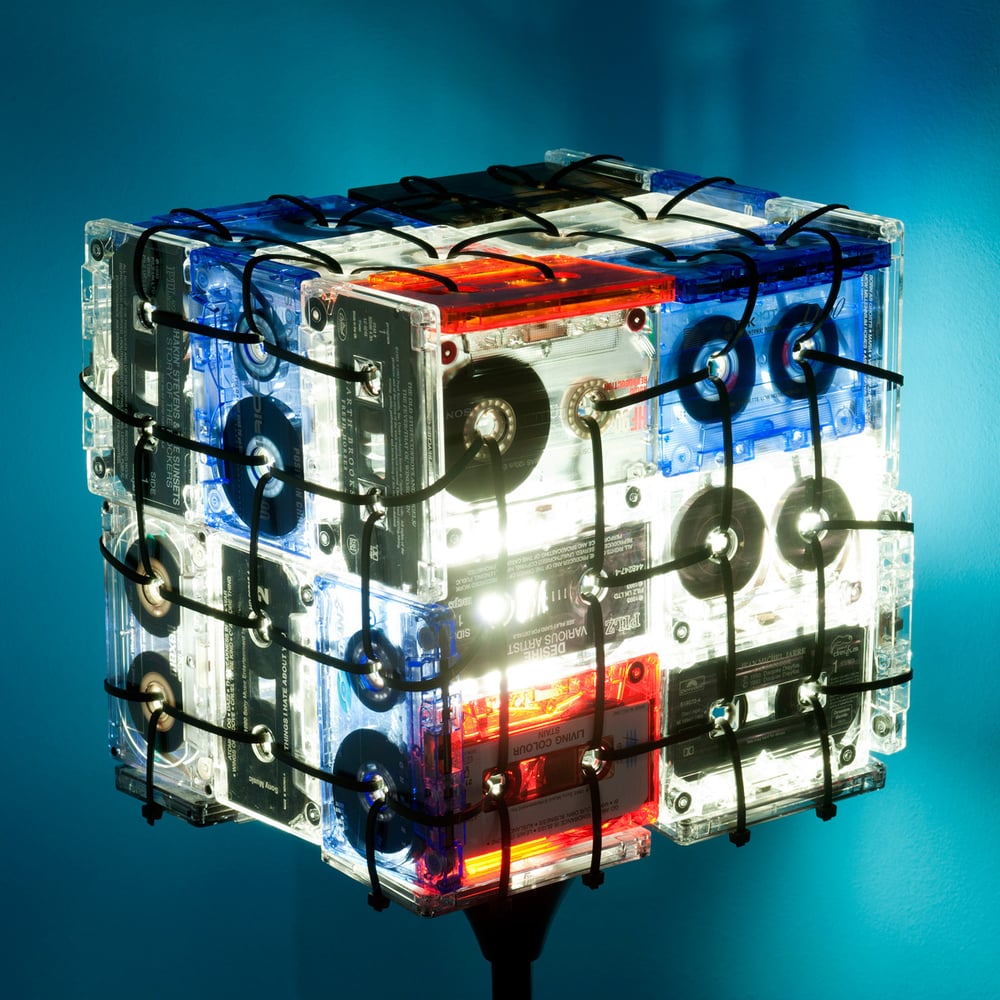 Cassette tapes floor lamp