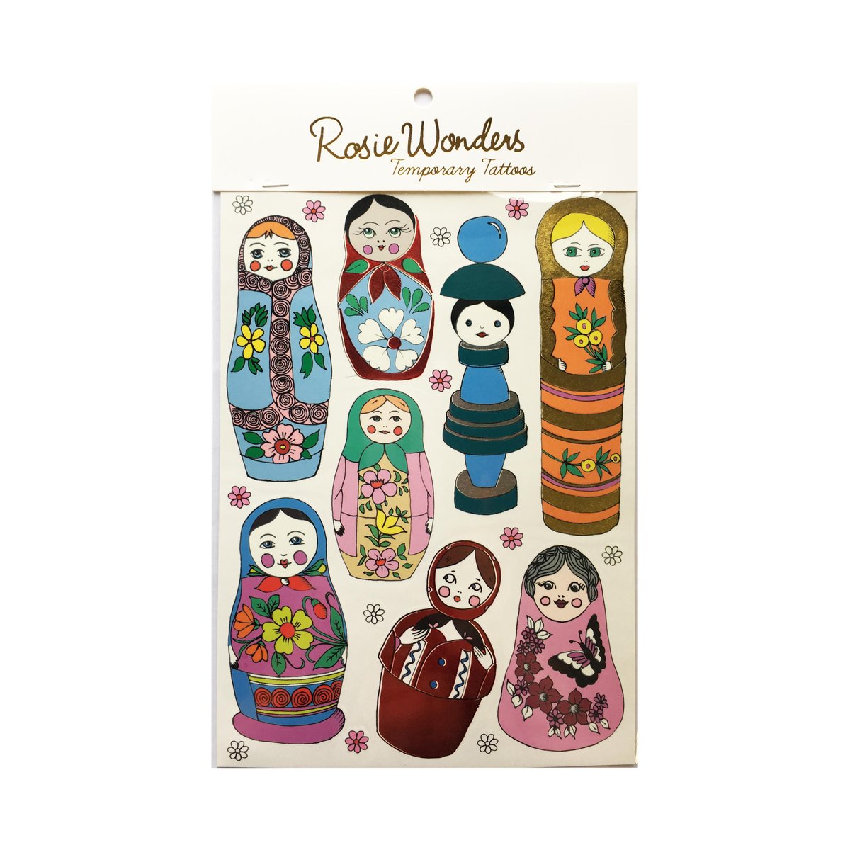 Russian Doll Tattoos with Red Foil