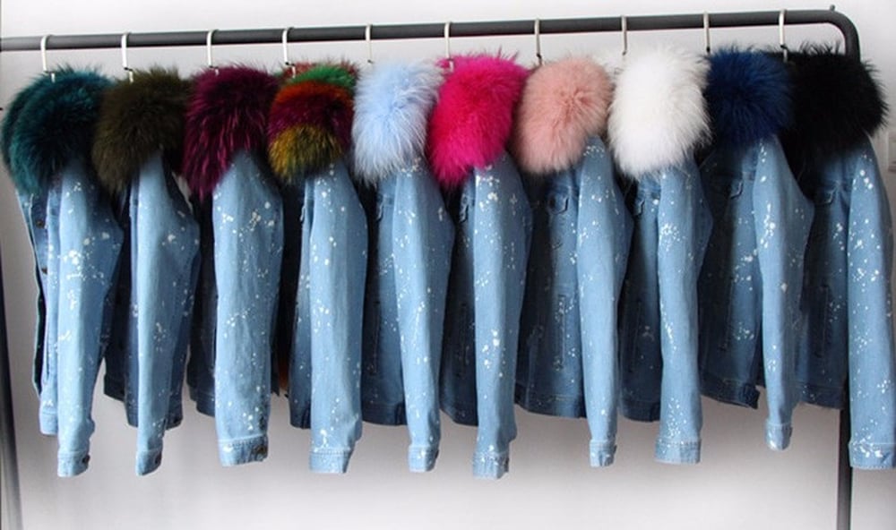 Image of So Kate Denim Fur Jacket 