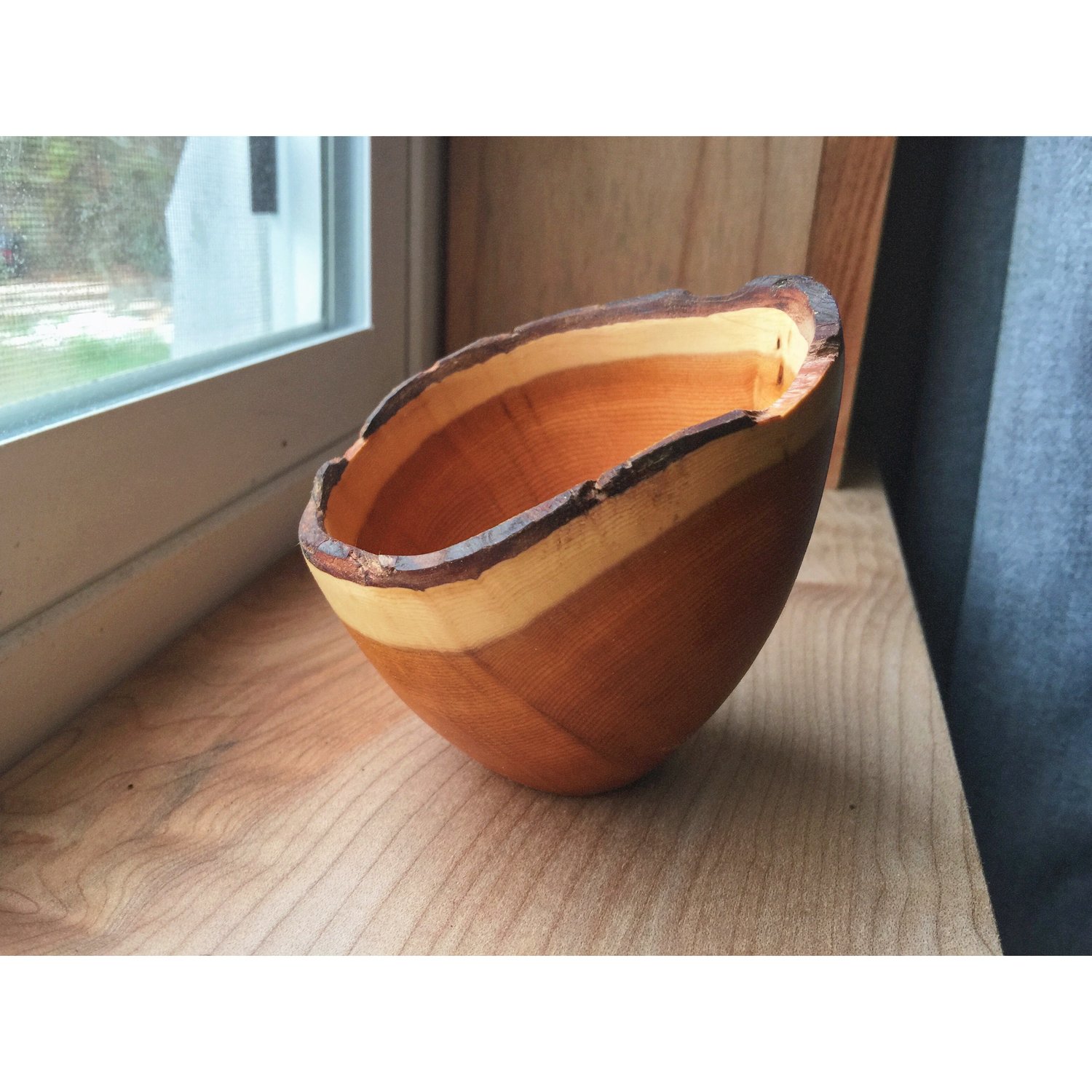 Image of Live edge yew wood mini bowl