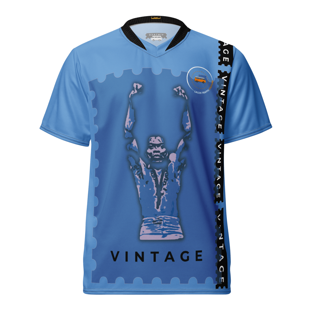 LAGOS TRAFFIC VINTAGE COUTURE TEE (ICONIC FELA STANCE - BLUE)