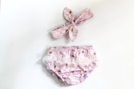 Image of Lilac & Gold Top Knot Lace Set
