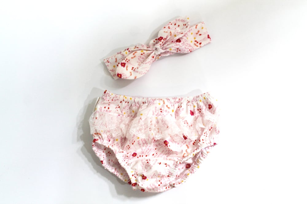 Image of Pink Floral Top Knot Lace Set