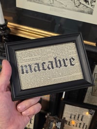Image 1 of "MACABRE" 1800's bible page with preserved spider web