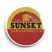Image of 2.25 inch Sunset Sarsaparilla Button/Magnet/Bottle Opener/Compact Mirror