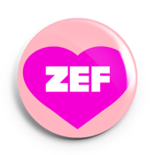 Image of 2.25 inch Zef Heart Button/Magnet/Bottle Opener/Compact Mirror