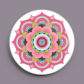 Image of 2.25 inch Pink Mandala Button/Magnet/Bottle Opener/Compact Mirror