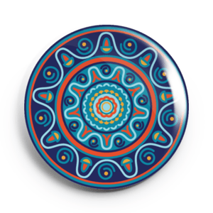 Image of 2.25 inch Blue Mandala Button/Magnet/Bottle Opener/Compact Mirror