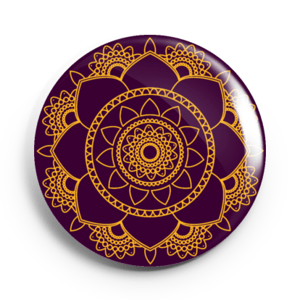 Image of 2.25 inch Gold and Purple Mandala Button/Magnet/Bottle Opener/Compact Mirror