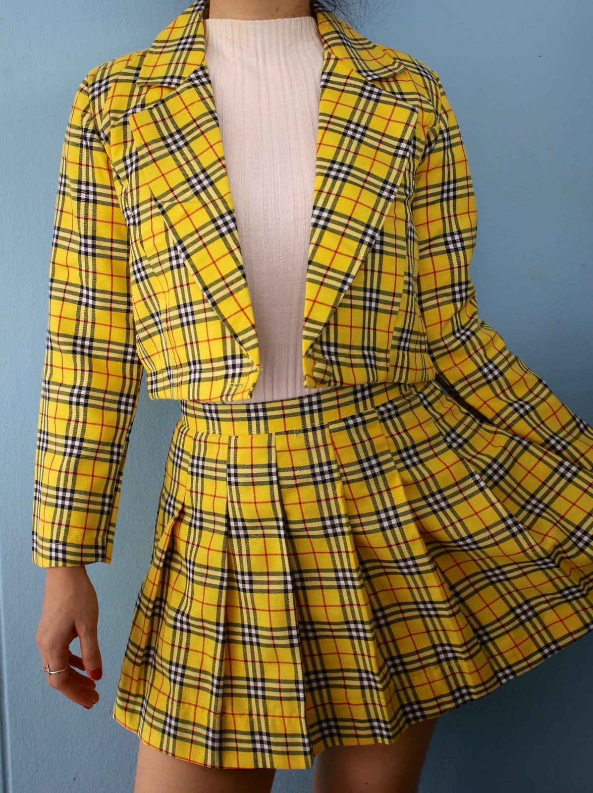 checkered skirt jacket