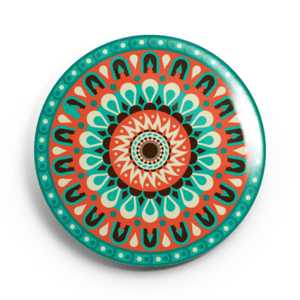 Image of 2.25 inch Green Mandala Button/Magnet/Bottle Opener/Compact Mirror