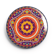Image of 2.25 inch Orange Mandala Button/Magnet/Bottle Opener/Compact Mirror
