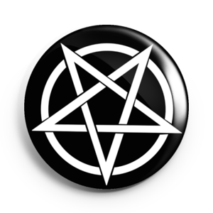 Image of 2.25 inch Inverted Pentagram Button/Magnet/Bottle Opener/Compact Mirror