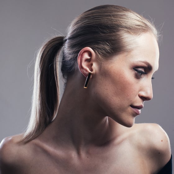 Image of Náušnice / Earrings Long Rectangle Mirror