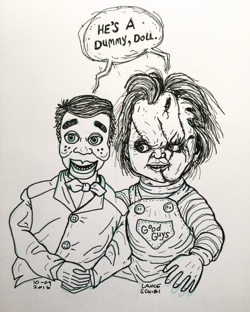 Image of DRAWLLOWEEN 2016: HE's A DUMMY, DOLL original