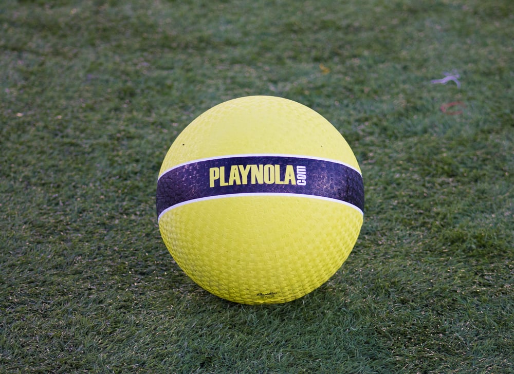 Image of playNOLA branded kickball