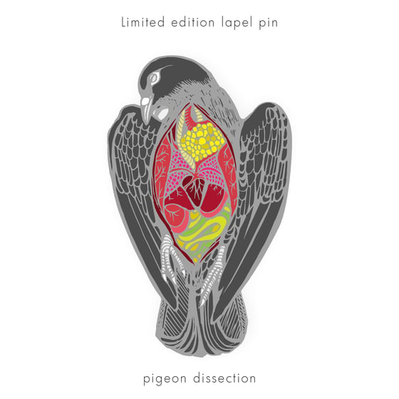 Image of Pigeon dissection hard enamel pin - entrails