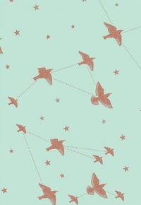 Image 2 of Star-ling Wallpaper - Pale Verdigris & Copper