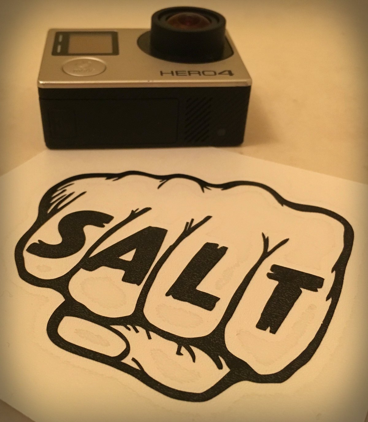 Image of 3" SALT Fist Transfer decal (Black)