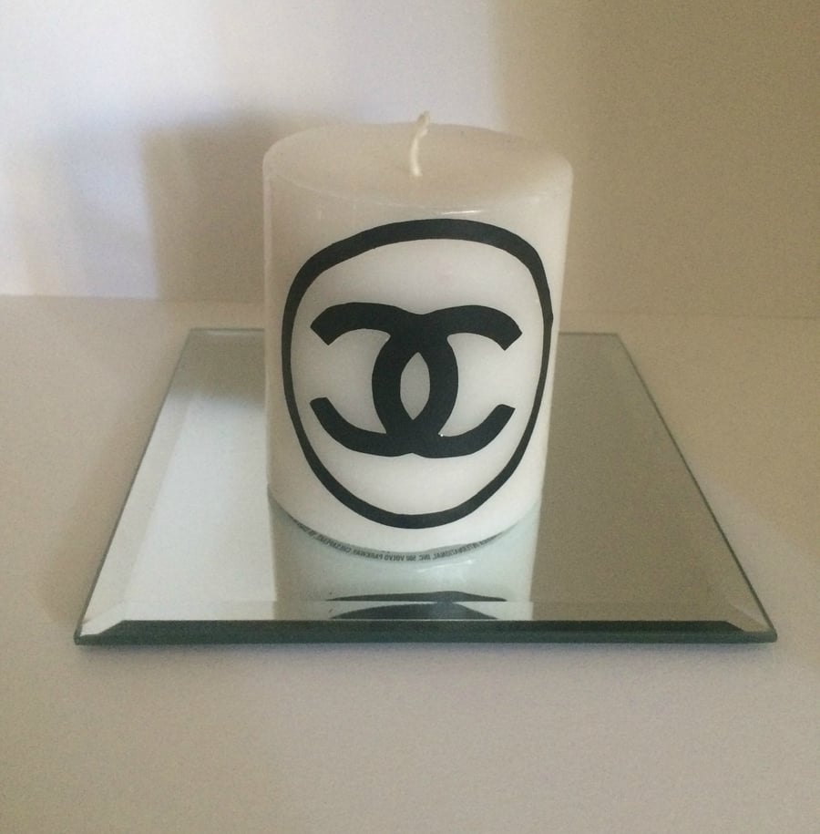 Chanel Inspired logo candle