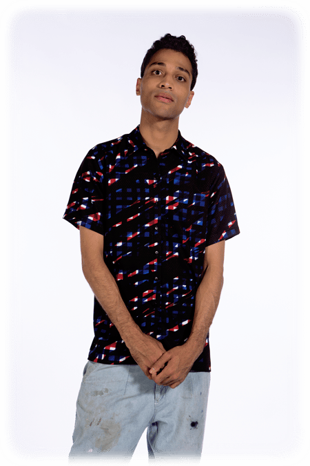 Image of Short Sleeve Shirt - Splashed Check <s>$230</s>