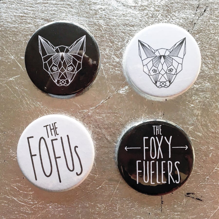Image of Foxy Badge pack - Black & White