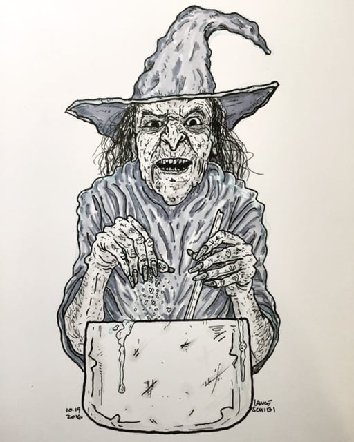 Image of DRAWLLOWEEN 2016: WITCHCRAFT WEDNESDAY original