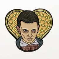 Image 1 of Eleven Eggo Heart Glowing Enamel pin