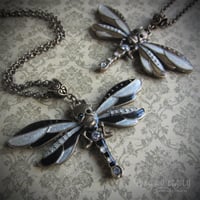 Image 1 of Skull Dragonfly Enamel Necklace