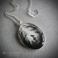 Image 1 of Gloomy Wood Graveyard Silver Pendant